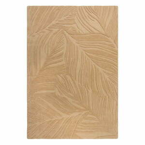 Lino Leaf világosbarna gyapjú szőnyeg, 160 x 230 cm - Flair Rugs kép