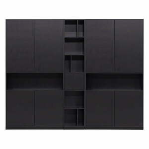 Fekete borovi fenyő moduláris könyvespolc 260x210 cm Finca – WOOOD kép