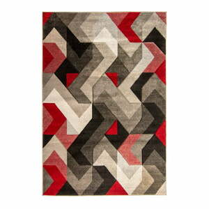 Aurora piros-szürke szőnyeg, 120 x 170 cm - Flair Rugs kép