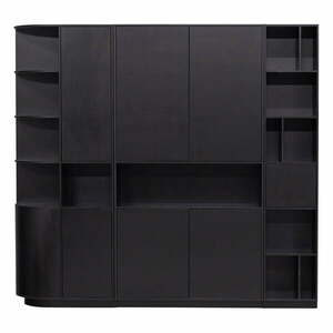 Fekete borovi fenyő moduláris könyvespolc 228x210 cm Finca – WOOOD kép