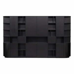 Fekete borovi fenyő moduláris könyvespolc 346x210 cm Finca – WOOOD kép