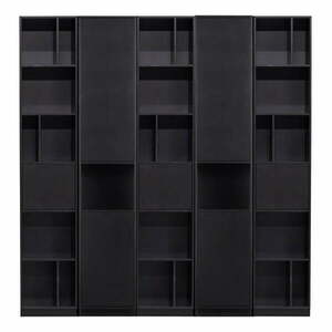 Fekete borovi fenyő moduláris könyvespolc 200x210 cm Finca – WOOOD kép