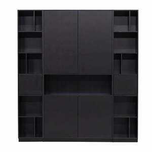 Fekete borovi fenyő moduláris könyvespolc 190x210 cm Finca – WOOOD kép
