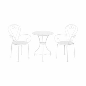 CENTURY két személyes kerti bútor szett karfás székkel, fehér kép