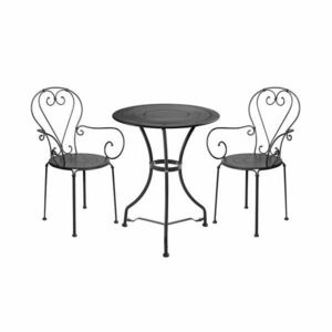 CENTURY két személyes kerti bútor szett karfás székkel, fekete kép