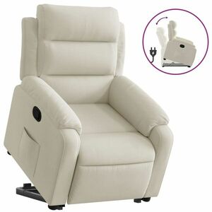 vidaXL krémszínű bársony felállást segítő dönthető fotel kép