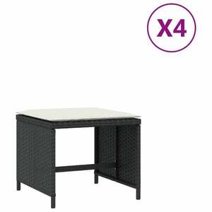 vidaXL 4 db fekete polyrattan kerti szék párnával 41 x 41 x 36 cm kép