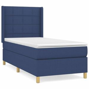 vidaXL kék szövet rugós ágy matraccal 80 x 200 cm kép