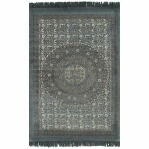 vidaXL szürke mintás kilim pamutszőnyeg 120 x 180 cm kép