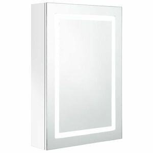 vidaXL fényes fehér LED-es tükrös fürdőszobaszekrény 50 x 13 x 70 cm kép