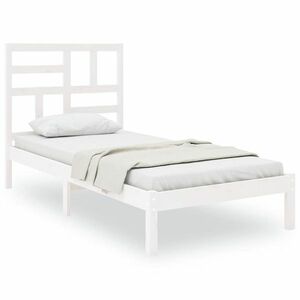 vidaXL Single fehér tömör fa ágykeret 90 x 190 cm kép