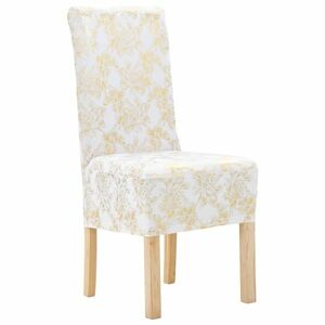 vidaXL 6 darab fehér szabott sztreccs székszoknya aranyszínű mintával kép