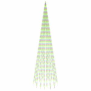 vidaXL karácsonyfa zászlórúdon 1134 színes LED-del 800 cm kép