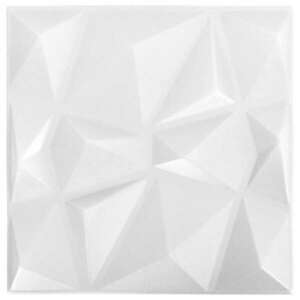 vidaXL 12 darab gyémánt fehér 3D fali panel 50 x 50 cm 3 m² kép