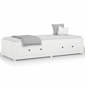 vidaXL Small Single fehér tömör fenyőfa nappali ágy 75x190 cm kép
