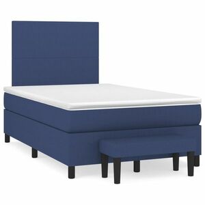 vidaXL kék szövet rugós ágy matraccal 120 x 200 cm kép