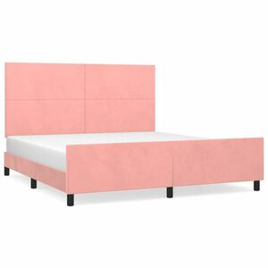 vidaXL rózsaszín bársony ágykeret 180 x 200 cm kép