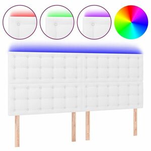 vidaXL fehér műbőr LED-es fejtámla 180x5x118/128 cm kép