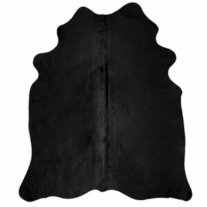 vidaXL fekete valódi marhabőr szőnyeg 150 x 170 cm kép