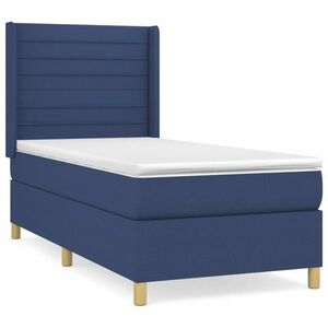 vidaXL kék szövet rugós ágy matraccal 100 x 200 cm kép