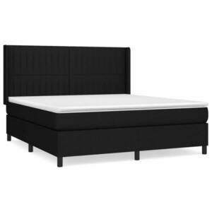 vidaXL fekete szövet rugós ágy matraccal 160x200 cm kép