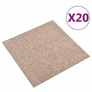 vidaXL 20 db bézs szőnyegpadlólap 5 m² 50 x 50 cm kép