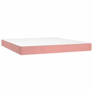 vidaXL rózsaszín bársony zsebrugós ágymatrac 160x200x20 cm kép