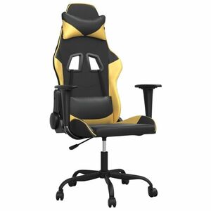 vidaXL fekete és arany színű műbőr gamer szék kép