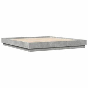 vidaXL betonszürke szerelt fa ágykeret 180 x 200 cm kép