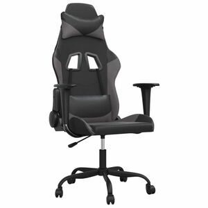 vidaXL szürke műbőr gamer-szék kép