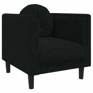 vidaXL fekete bársony kanapéfotel párnával kép