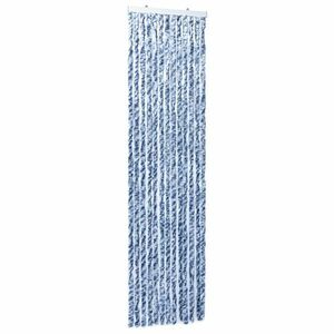 vidaXL kék, fehér és ezüstszínű zsenília rovarfüggöny 56 x 185 cm kép