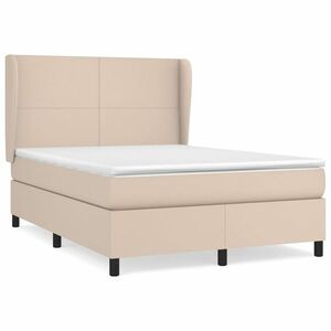 vidaXL cappuccino színű műbőr rugós ágy matraccal 140 x 190 cm kép