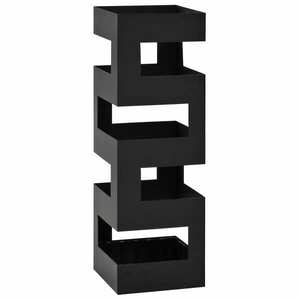 vidaXL fekete acél esernyőtartó Tetris-mintával kép