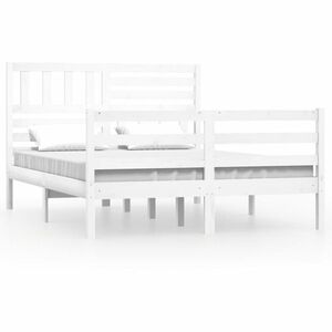 vidaXL fehér tömör fa ágykeret 150 x 200 cm (King Size) kép