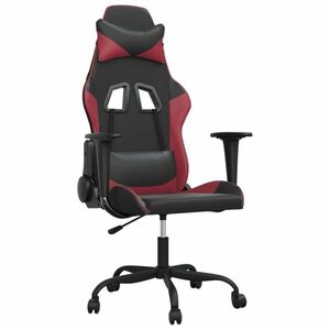 vidaXL fekete és bordó műbőr gamer szék kép