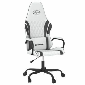 vidaXL fekete és fehér műbőr gamer szék kép