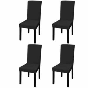 vidaXL 4 db fekete szabott nyújtható székszoknya kép