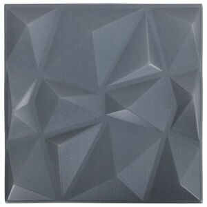 vidaXL 12 darab gyémánt szürke 3D fali panel 50 x 50 cm 3 m² kép