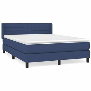 vidaXL kék szövet rugós ágy matraccal 140 x 200 cm kép