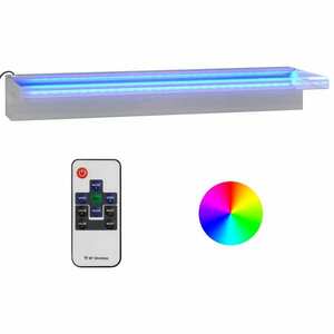 vidaXL rozsdamentes acél vízeséskifolyó RGB LED-ekkel 60 cm kép