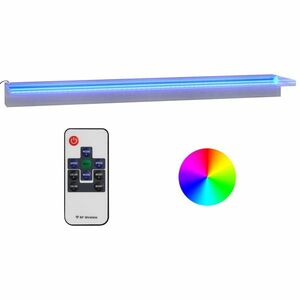 vidaXL rozsdamentes acél vízeséskifolyó RGB LED-ekkel 108 cm kép