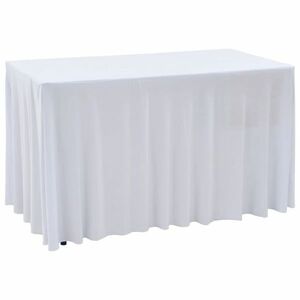 vidaXL 2 darab fehér sztreccs asztalszoknya 120 x 60, 5 x 74 cm kép