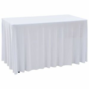 vidaXL 2 darab fehér sztreccs asztalszoknya 243 x 76 x 74 cm kép