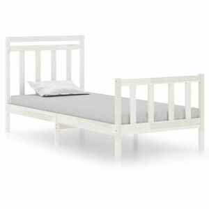 vidaXL Single fehér tömör fa ágykeret 90 x 190 cm kép