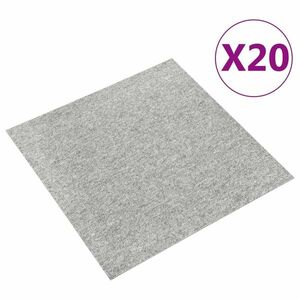 vidaXL 20 db világosszürke szőnyegpadlólap 5 m² 50 x 50 cm kép