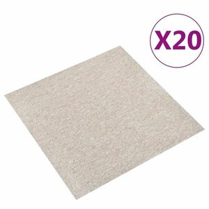 vidaXL 20 db világos bézsszínű szőnyegpadlólap 5 m² 50 x 50 cm kép