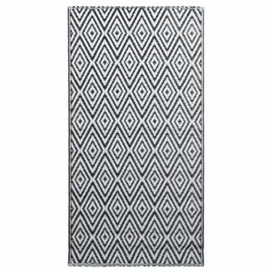 vidaXL fekete-fehér PP kültéri szőnyeg 120 x 180 cm kép