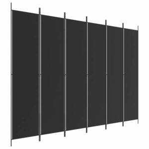 vidaXL 6 paneles fekete szövet térelválasztó 300x220 cm kép