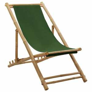 vidaXL bambusz és vászon kerti szék kép